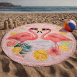 Rosy Patch Round Beach Towel