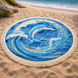 Round Beach Towel Ocean Leap