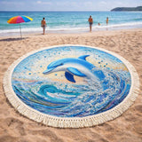 Sunny Wave Round Beach Towel