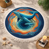 Round Beach Towel Vortex Whale