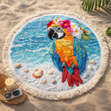 Round Beach Towel Floral Crown