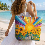 Quilted Rainbow Sun Beach Bag