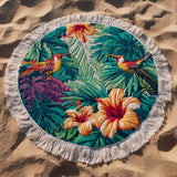 Round Beach Towel Tropical Vibe