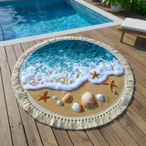 Round Beach Towel Coastal Calm