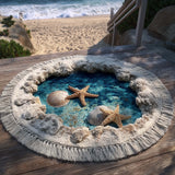 Round Beach Towel Coastal Calm