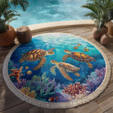 Round Beach Towel Coastal Calm