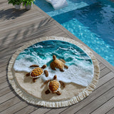 Round Beach Towel Coastal Calm