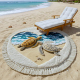 Round Beach Towel Coastal Calm