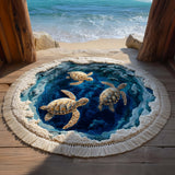 Round Beach Towel Coastal Calm