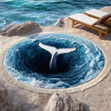 Round Beach Towel Aqua Harmony