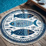Whimsy Splash Round Beach Towel