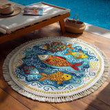 Whimsy Splash Round Beach Towel