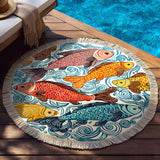 Whimsy Splash Round Beach Towel