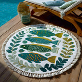 Whimsy Splash Round Beach Towel