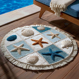 Round Beach Towel Shell Serenity