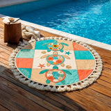 Soul Turtle Round Beach Towel