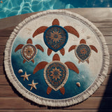 Round Beach Towel Turtle of the Soul