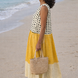 Lía | Midi Dress with Color Blocks and Polka Dots