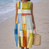 Eva | Geometric Midi Dress