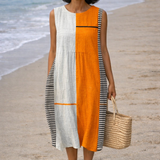 Maya | Striped Midi Dress