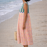 Lilia | Midi Dress in Pastel Stripes