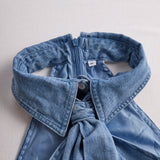 Stylish Sleeveless Halter Blouse with Neck Tie Detail