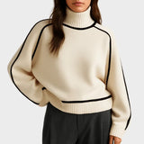Eva | Women's Piped Turtleneck Sweater
