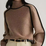 Eva | Women's Piped Turtleneck Sweater