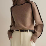 Eva | Women's Piped Turtleneck Sweater