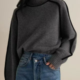 Eva | Women's Piped Turtleneck Sweater
