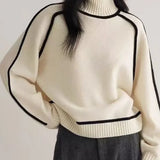 Eva | Women's Piped Turtleneck Sweater