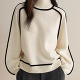 Eva | Women's Piped Turtleneck Sweater