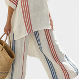 Solvane | Sophisticated Multicolor Striped Top & Mediterranean Pants