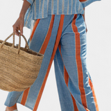 Velmere | Sophisticated Terracotta Striped Top & Linen Pants