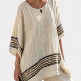 Harlowe | Elegant Black-Striped Linen Top & Flowing Pants