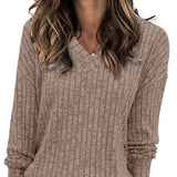 EVELYN™ | Women V Neck Oversized Lightweight Knit Sweater