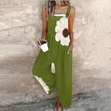 Jumpsuit - Elegant jumpsuit with contrasting floral pattern
