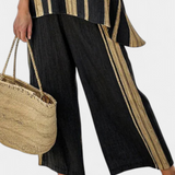 Calden | Comfortable Oversized Striped Top & Relaxed Linen Pants