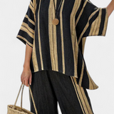 Calden | Comfortable Oversized Striped Top & Relaxed Linen Pants