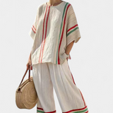 Truvane | Comfortable Boho Print Blouse & Loose-Fit Pants