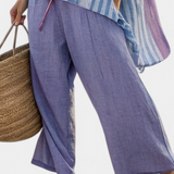 Zellora | Elegant Lavender & Sky Blue Top & Linen Pants