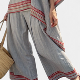 Daelric | Sophisticated Asymmetrical Blouse & Ethnic Wide-Leg Pants