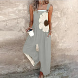 Jumpsuit - Elegant jumpsuit with contrasting floral pattern