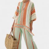 Bellmere | Elegant Asymmetrical Top & Wide-Leg Pants