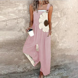 Jumpsuit - Elegant jumpsuit with contrasting floral pattern