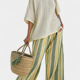 Ellowyn | Sophisticated Top & Striped Linen Pants