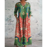 ELEANOR | MAXI DRESS VINTAGE WITH FLORAL PATTERN