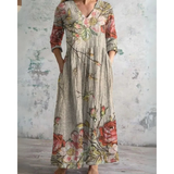 ELEANOR | MAXI DRESS VINTAGE WITH FLORAL PATTERN