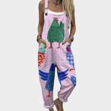 Jumpsuit - Radiant pastel pink artwork in Pink