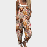 Jumpsuit - Jumpsuit with Delicate Boho Pattern